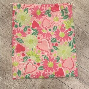 Lilly Pulitzer Pink and Red Cosmetic Case Tropical Floral